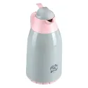 PLASTIC VACUUM JUG WITH GLASS LINER, COOKER TERMOS 1.3 L CKR2018 GREY & PINK