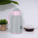 PLASTIC VACUUM JUG WITH GLASS LINER, COOKER TERMOS 1.3 L CKR2018 GREY & PINK