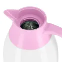 PLASTIC VACUUM JUG WITH GLASS LINER, COOKER TERMOS 1.3 L CKR2018 WHITE & PINK