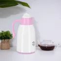 PLASTIC VACUUM JUG WITH GLASS LINER, COOKER TERMOS 1.3 L CKR2018 WHITE & PINK