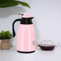 PLASTIC VACUUM JUG WITH GLASS LINER, COOKER TERMOS 1.3 L CKR2018 PINK & BLACK