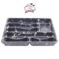 7 SECTION MARBLE LOOK DRAWER CUTLERY, COOKER 