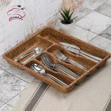 5 SECTION WOODEN LOOK DRAWER CUTLERY, COOKER 