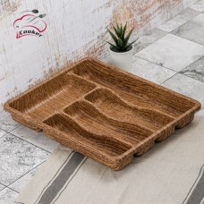 5 SECTION WOODEN LOOK DRAWER CUTLERY, COOKER 