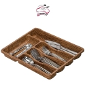 5 SECTION WOODEN LOOK DRAWER CUTLERY, COOKER 