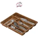 5 SECTION WOODEN LOOK DRAWER CUTLERY, COOKER 