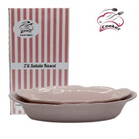PINK GRANIT OVAL 2 PCS SALAD BOWL, COOKER CKR3069