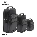 MEN'S HAND & SHOULDER BAG, LEGAN 8105 BLACK SET OF 3 SIZES