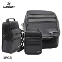 MEN'S HAND & SHOULDER BAG, LEGAN 8105 BLACK SET OF 3 SIZES