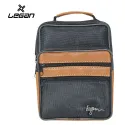 MEN'S HAND & SHOULDER BAG, LEGAN 8107 BLACK & BROWN SET OF 3 SIZES