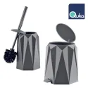 VANITY 2 PCS SET VERTICAL WC BRUSH 525 & PEDAL DUSTBIN 6L 526, QUKA