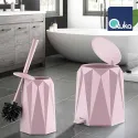 VANITY 2 PCS SET VERTICAL WC BRUSH 525 & PEDAL DUSTBIN 6L 526, QUKA