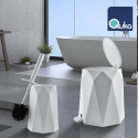 VANITY 2 PCS SET VERTICAL WC BRUSH 525 & PEDAL DUSTBIN 6L 526, QUKA