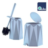 VANITY 2 PCS SET VERTICAL WC BRUSH 525 & PEDAL DUSTBIN 6L 526, QUKA