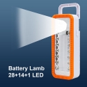 RECHARGEABLE BATTERY LAMP, 28+14+1 LED FA-609A 
