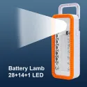 RECHARGEABLE BATTERY LAMP, 28+14+1 LED FA-609A 