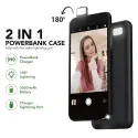 2 IN 1 POWERBANK CHARGER CASE 3000mah WITH LED LIGHT, MOXOM