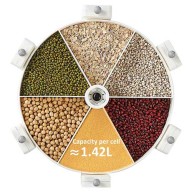 6 Sections Kitchen Dry Food Dispenser 