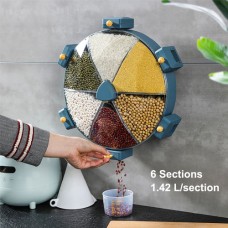 6 Sections Kitchen Dry Food Dispenser 