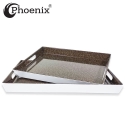 Phoenix 2pcs Melamine Tray Set, Brown Phoenix 2pcs Melamine Tray Set, Brown