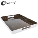 Phoenix 2pcs Melamine Tray Set, Brown