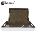 Phoenix 2pcs Melamine Tray Set, Brown Phoenix 2pcs Melamine Tray Set, Brown
