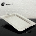 Phoenix Rectangle Silver Tray, Floral design 47*32*2.5 cm