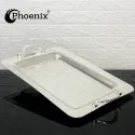 Phoenix Rectangle Silver Tray, Floral design 47*32*2.5 cm