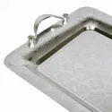 Phoenix Rectangle Silver Tray, Floral design 47*32*2.5 cm