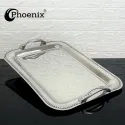 Phoenix Fancy Silver Metal Tray, Unique Design 50*35 cm