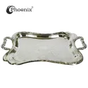 Elegance Silver Designed Serving Tray with handles 47*27 cm