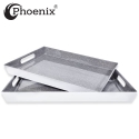 Phoenix 2pcs Melamine Tray Set, Grey Phoenix 2pcs Melamine Tray Set, Grey