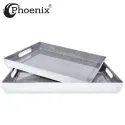 Phoenix 2pcs Melamine Tray Set, Grey