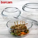 Borcam Round Glass Casserole With Lid 2L 27cm