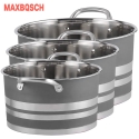 6pcs Stainless Steel Cookware Set 28,30,32 cm