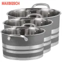6pcs Stainless Steel Cookware Set 28,30,32 cm