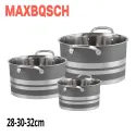 6pcs Stainless Steel Cookware Set 28,30,32 cm