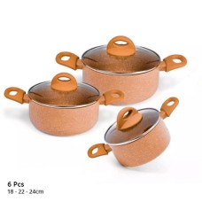 Luxury Kitchen Non-Stick Cookware set 6pcs 18,22,24 cm 5-1805