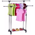 Double Pole Telescopic Clothes Rack 130*72cm (L) 45CM (W) 100*160CM (H) Double Pole Telescopic Clothes Rack 130*72cm (L) 45CM (W) 100*160CM (H)