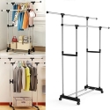 Double Pole Telescopic Clothes Rack 130*72cm (L) 45CM (W) 100*160CM (H) Double Pole Telescopic Clothes Rack 130*72cm (L) 45CM (W) 100*160CM (H)