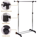 Single Pole Telescopic Clothes Rack 130*72cm (L) 45CM (W) 100*160CM (H)