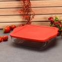 Borcam Glass square Ovenware With Plastic Cover 26*22 cm