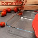 Borcam Glass square Ovenware With Plastic Cover 26*22 cm