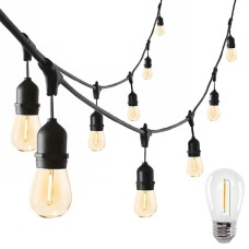 10m High Quality Outdoor Warm Light Rope, 10 Bulbs 4W