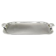 RECTANGULAR TRAY SET WITH HANDLES, 3 PIECES SILVER 