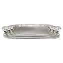 RECTANGULAR TRAY SET WITH HANDLES, 3 PIECES SILVER 