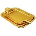 RECTANGULAR TRAY SET WITH HANDLES, 3 PIECES GOLD