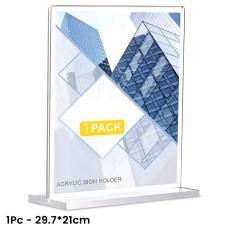 Double Sided Acrylic Sign Holder A4, 1Pc 29.7(L)X21(W)cm