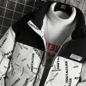 Men's Cotton Padded Jacket, Printed White