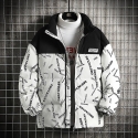 Men's Cotton Padded Jacket, Printed White Men's Cotton Padded Jacket, Printed White